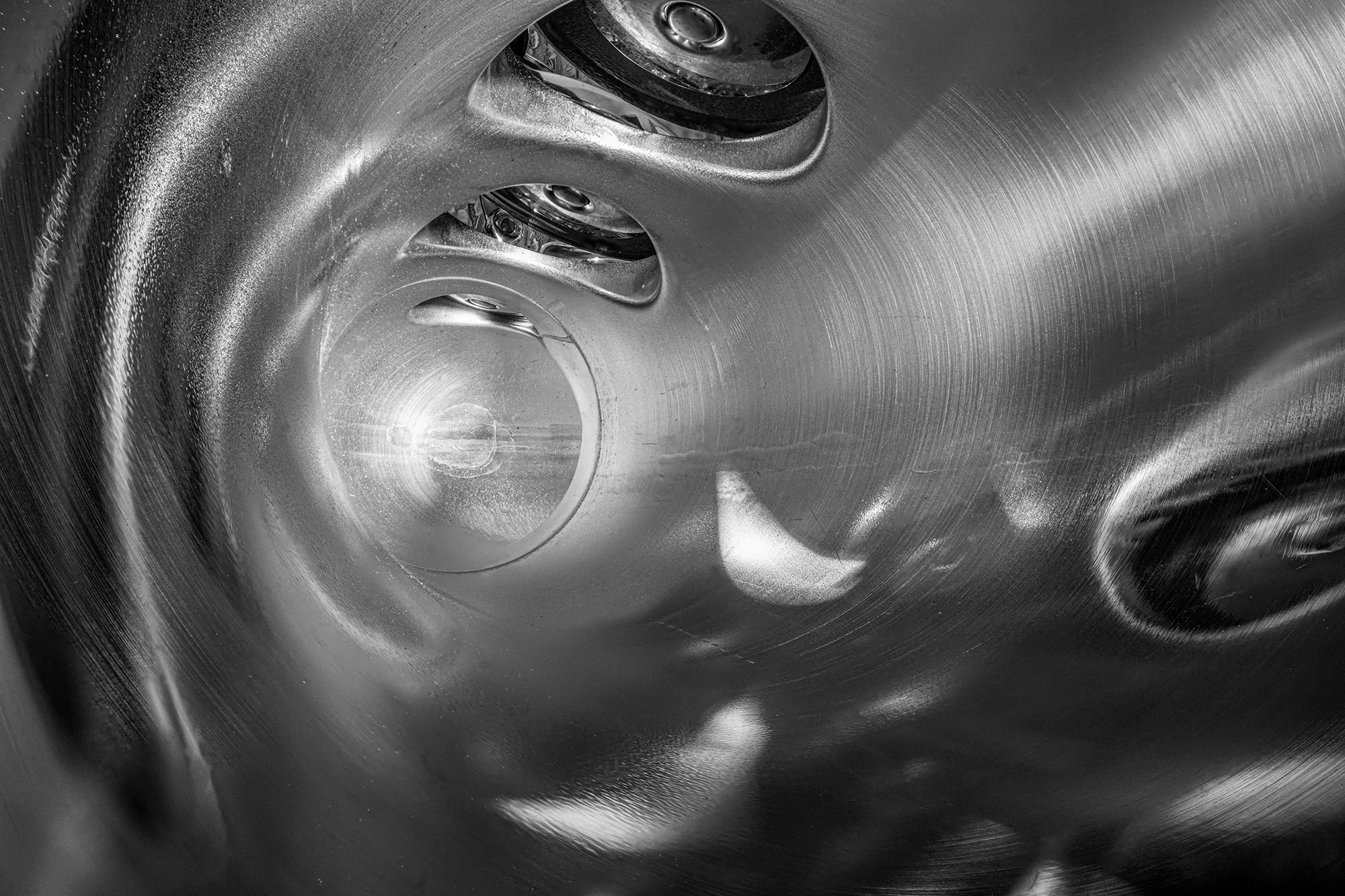 The inside of a Selmer saxophone