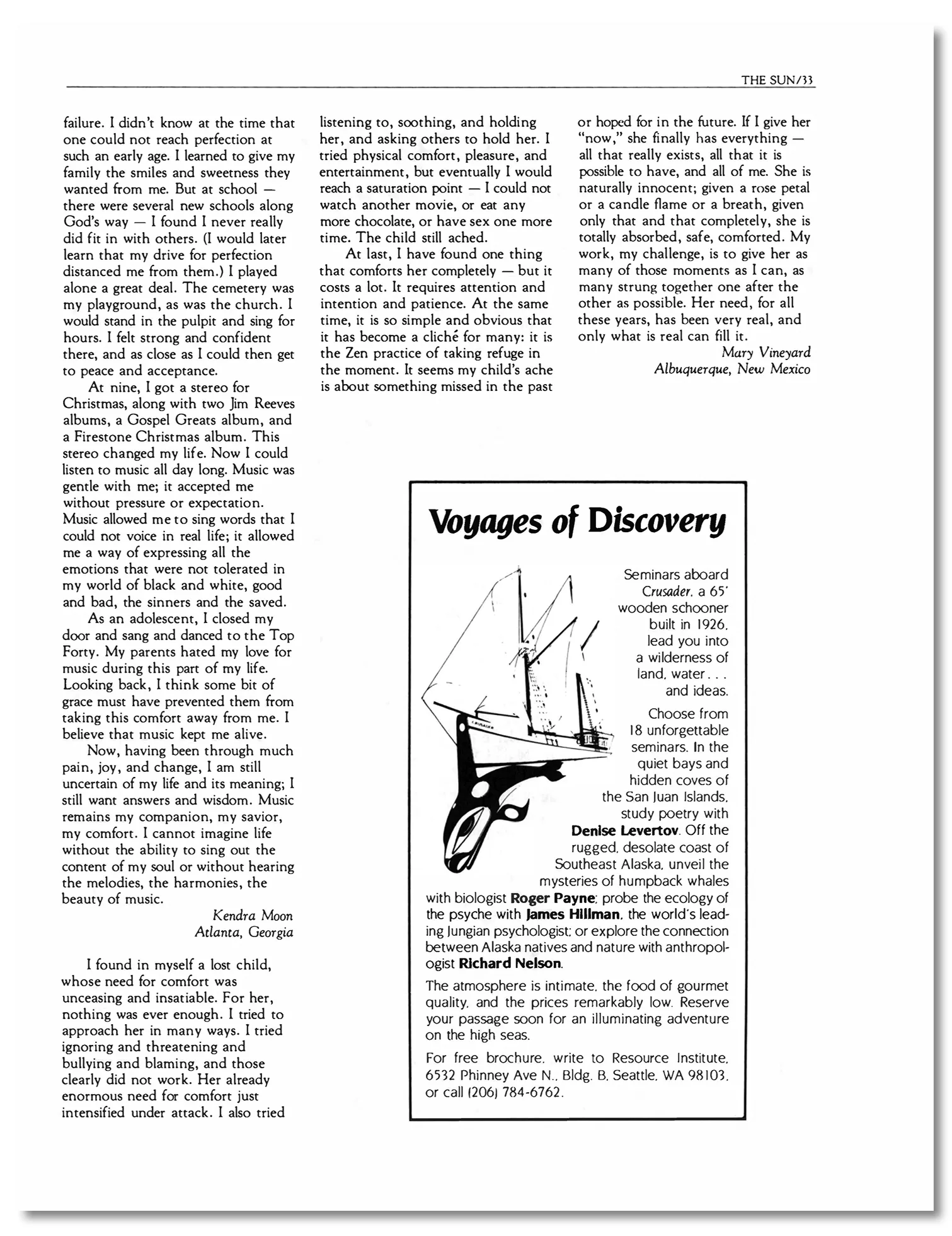 A Sun page from April 1990 with a typical advertisement.