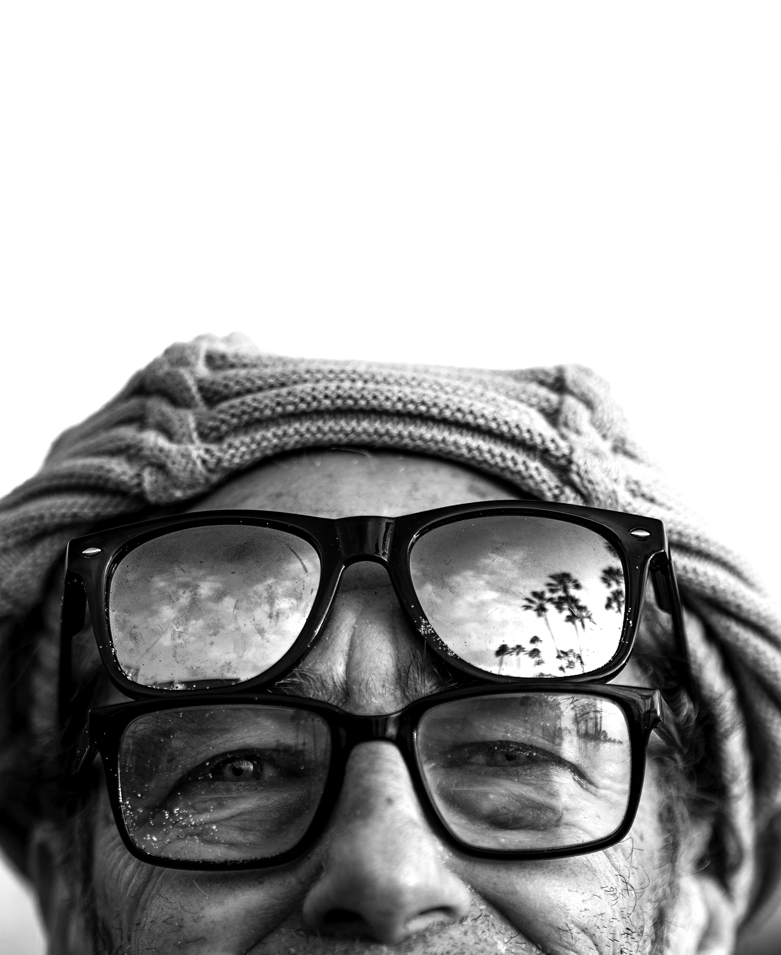 Partial-face portraits of interesting characters on the streets of various California cities