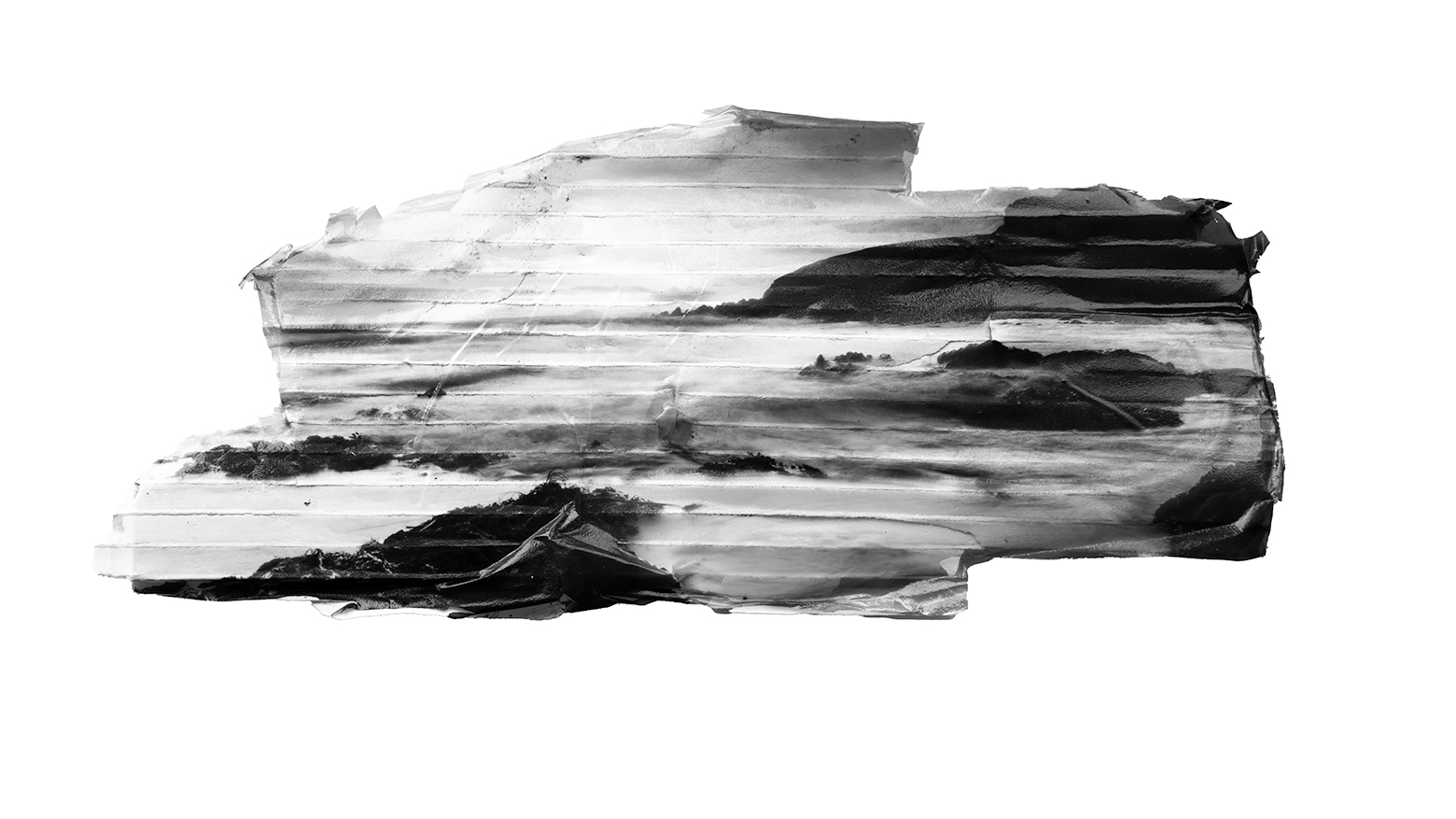 Sea landscapes printed on plastic debris