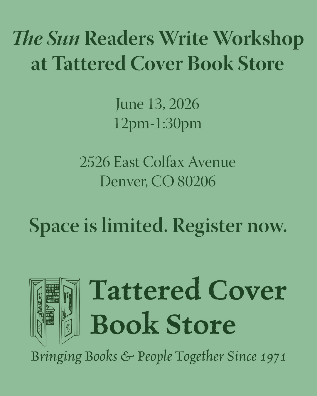 The Sun workshop at Tattered Cover